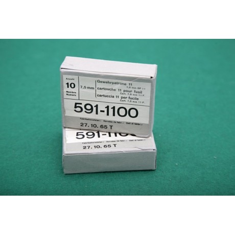 Náboje 7,5 mm Swiss v orig. balení, zapečetěno, neotevřeno