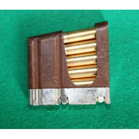 Náboje 7,5x55 Swiss M.1908 v původním rámečku, perfektní sbírkový stav