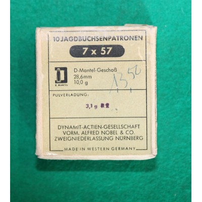 Náboje 7x57 RWS, sbírkové v krabičce - 6 ks