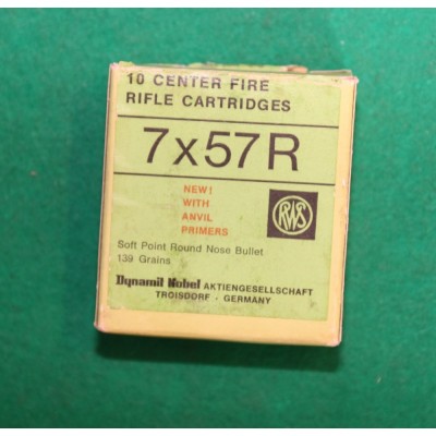 Náboje 7x57R RWS, střela 9,0g, sbírkové v krabičce