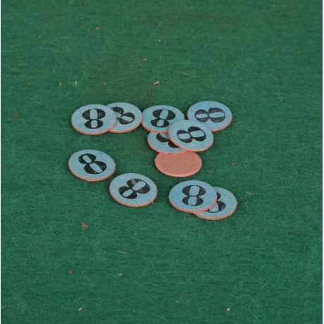 Krytky na brokové náboje kal. 20 s popiskou 8