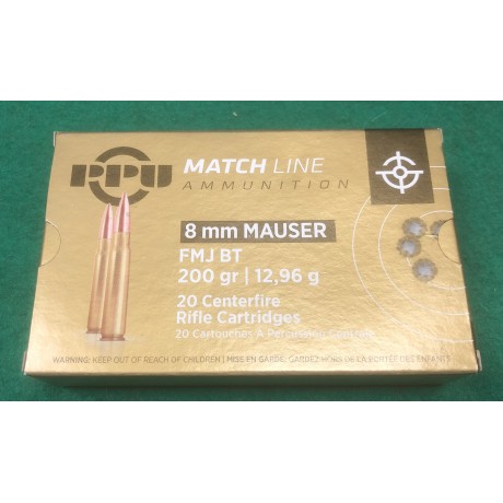 Náboje 8mm Mauser MATCH PPU