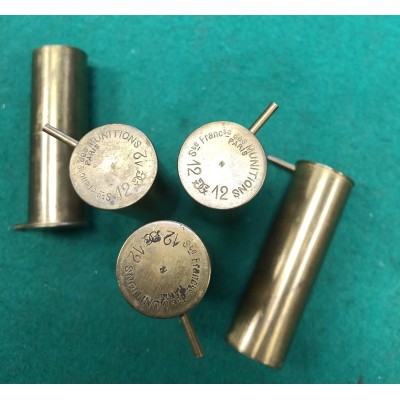 Originální, historické mosazné dutinky ráže 12 Lefaucheux.