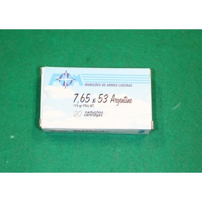 Náboje Argentina 7,65x53, 174gr FMJ BT
