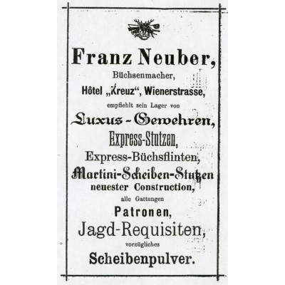 Reklama firmy Neuber z roku 1881