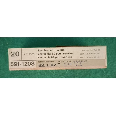 Náboje 7,5mm Swiss Ord pro revolvery M.1882