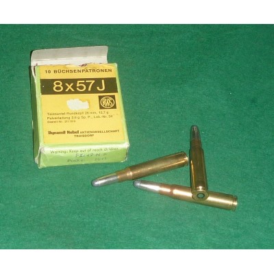 Náboje 8x57 J RWS, poloplášť, 12,7 g