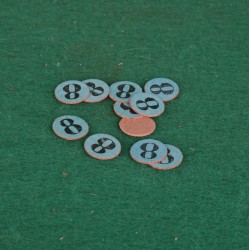 Krytky na brokové náboje kal. 20 s popiskou 8