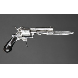 Revolver 7mm Lefaucheux se sklopným bajonetem, rarita.